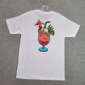 Butt Snorkeler Men Shirt Medium White Margarita Mix Drink Graphic Crew‎ Neck Tee